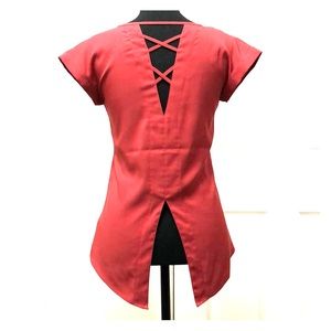 RED CROSS BACK GRAMERCY TEE - Express